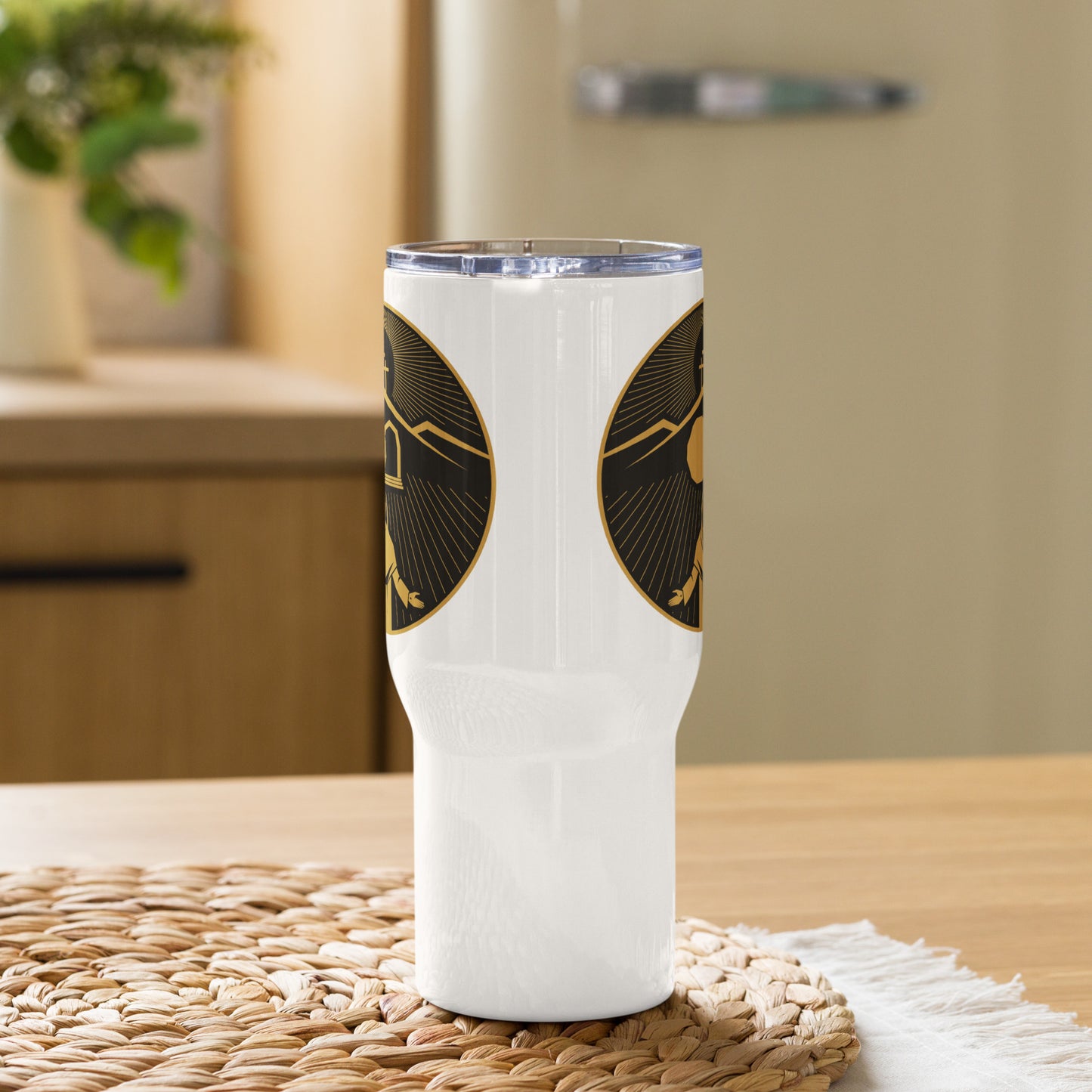 Risen Logo Travel Mug with a handle