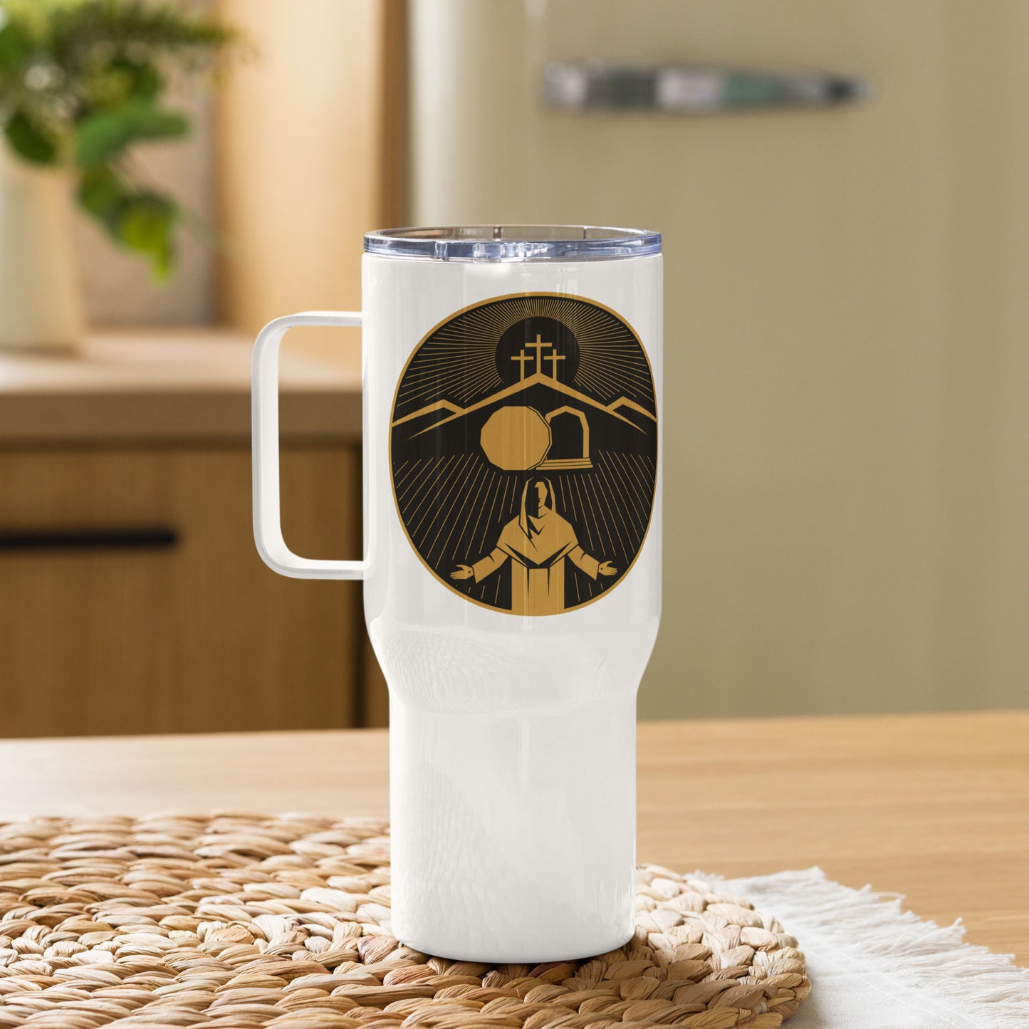 Risen Logo Travel Mug with a handle