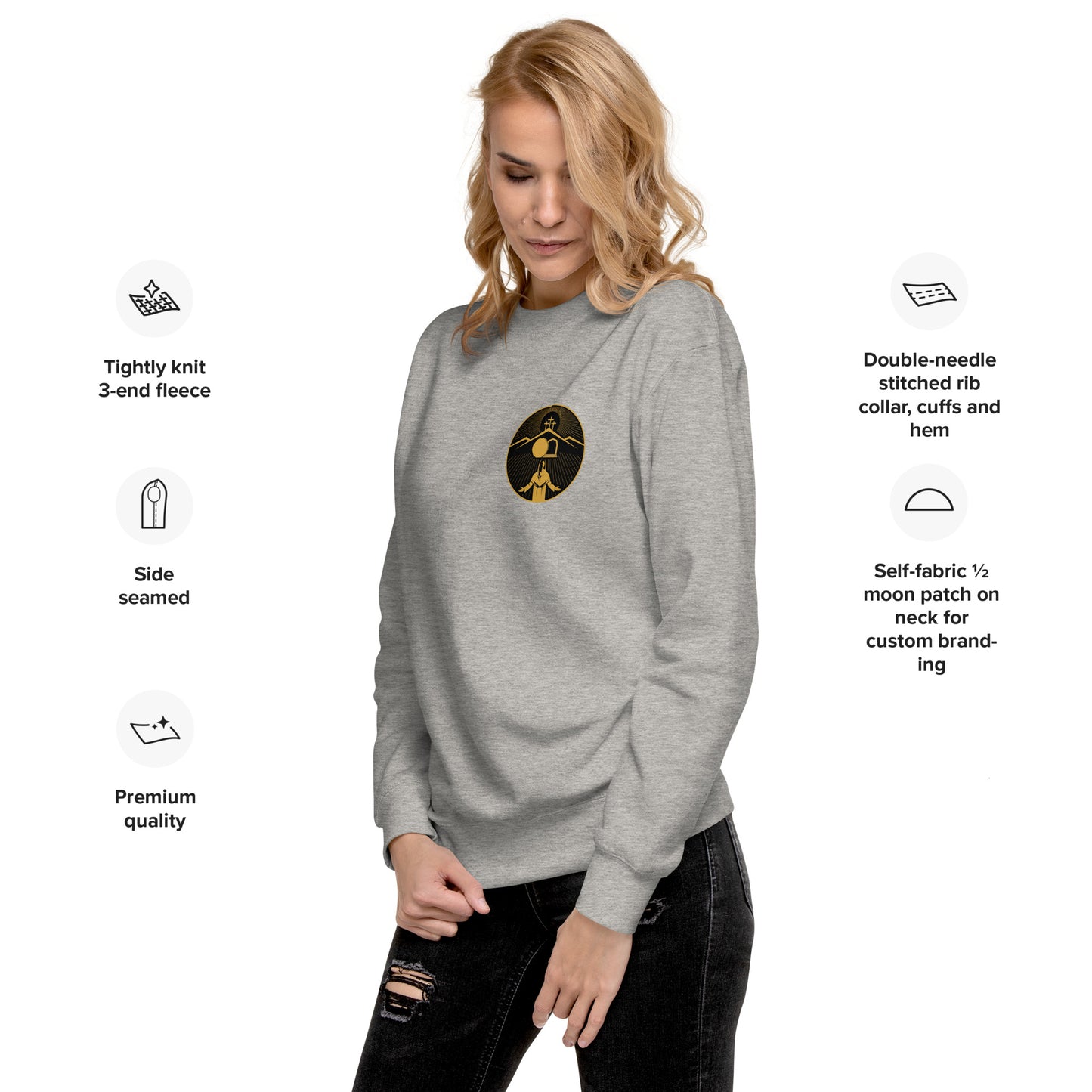 Try again, this time, with God. Unisex Premium Sweatshirt