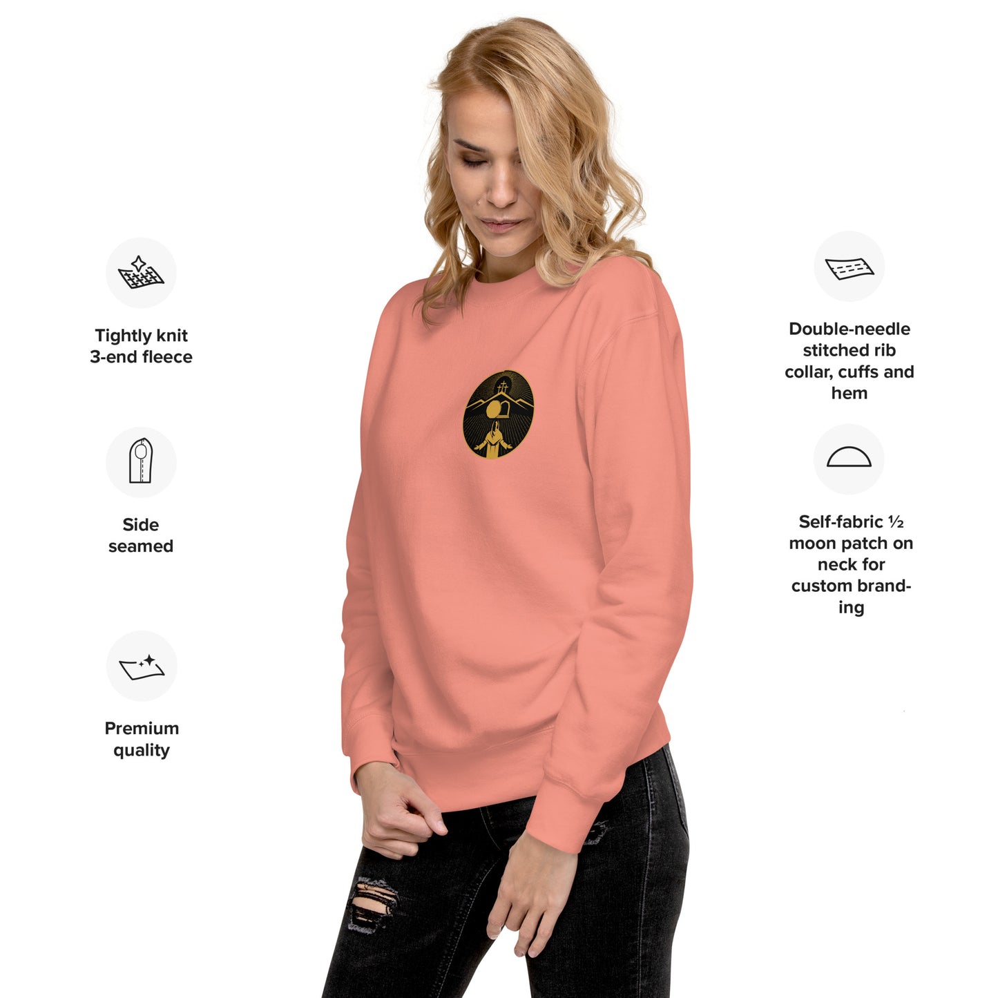 Try again, this time, with God. Unisex Premium Sweatshirt